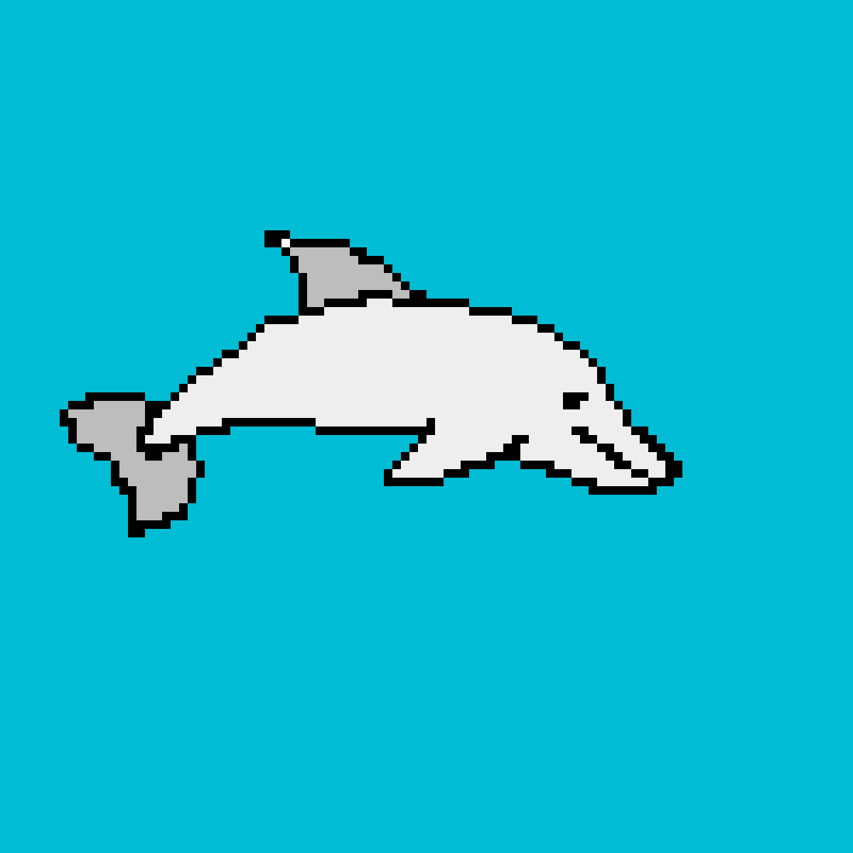 swimming pixel dolphin gif